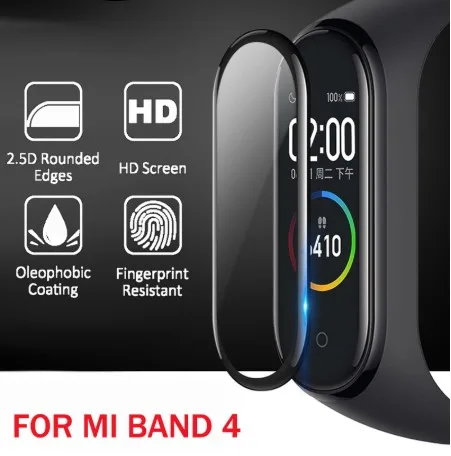 3D Protective Glass for Xiaomi mi band 4 5 glass film for Mi band5 Smart Watchband 4 5 Soft Screen Protector Film For mi band 4