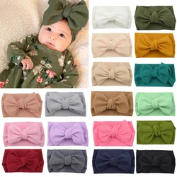 Baby Girls' Big Bow Tie Headband, Kids Hair Band, ajustável Head Wrap, Turbante, Acessórios para o cabelo infantil, Recém-nascido Photo Props