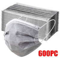 10/20/50/100/200/600 pcs Disposable Masks Gray Non-woven Face Masks 3 layer Ply Filter Anti Dust Breathable Adult Mouth Mask