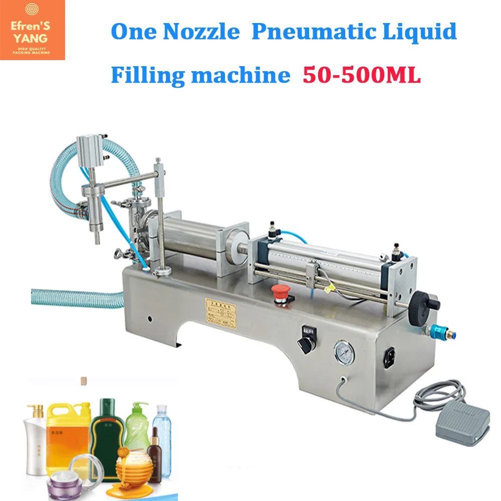 

Single Head Pneumatic Horizontal Semi Auto Liquid Filling Machine 500ML Juice Water Honey Soap Bottle Filler Packaging Machine