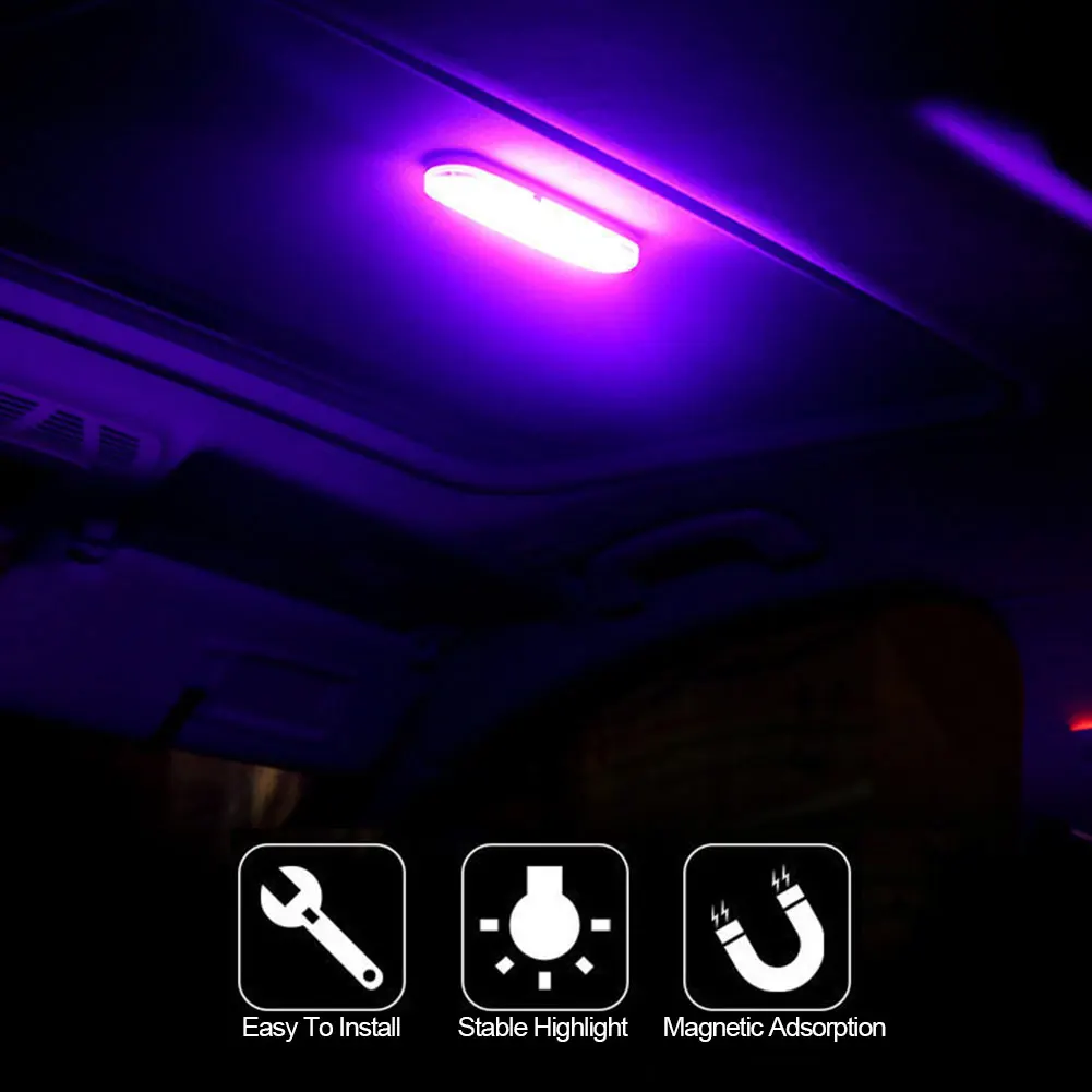 

LED Car Interior Reading Light USB Charging Dome Vehicle Indoor Ceiling Lamp Auto Roof Magnet Lamp Car-styling Car Accessories