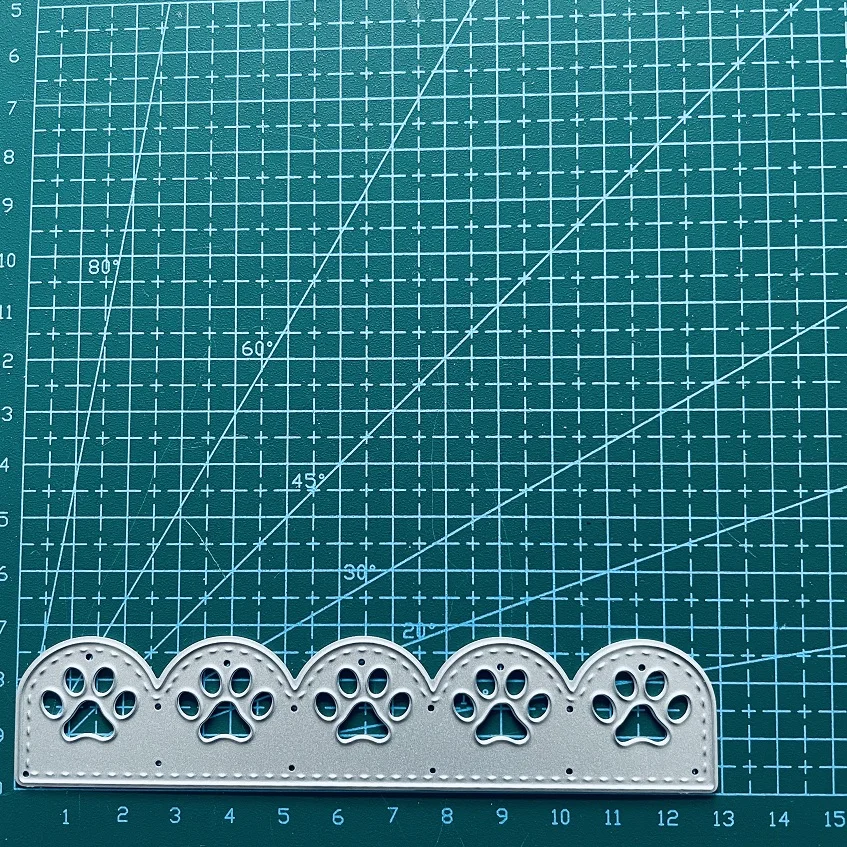 animal dog paw footprint border metal cutting dies  Scrapbook knife mould blade punch stencils die cutter metal embossing