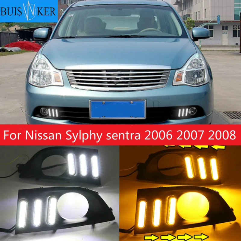 

1 set For Nissan Sylphy sentra 2006 2007 2008 LED DRL Daytime Running Light Daylight Waterproof Signal lamp