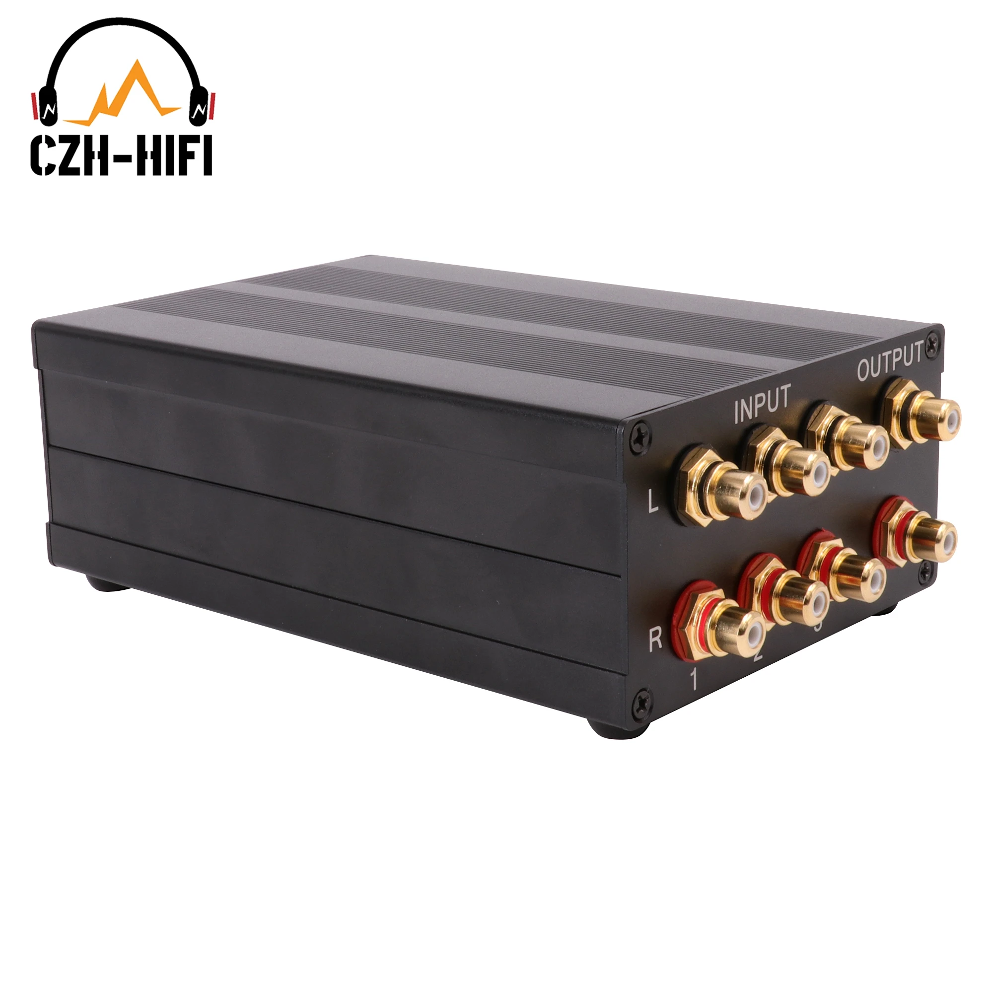 1PC Bearbeitete Volle Aluminium Audio Source Selector Switcher Converter HiFi Sound Ausgang Splitter RCA CD-Player Plattenspieler TV DVD – Detail 4
