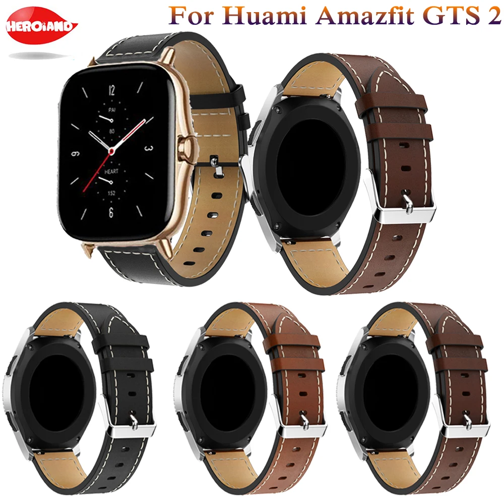 

Кожаный ремешок на запястье для Huami Amazfit GTS 2 / Mini Smart Watch Band спортивный браслет для Xiaomi Amazfit Bip S / U / Pro / GTR