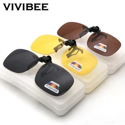 VIVIBEE Men Polarized Flip Up Clip on occhiali da sole nero Driving UV400 Women Square S M L occhiali occhiali da pesca per la visione notturna