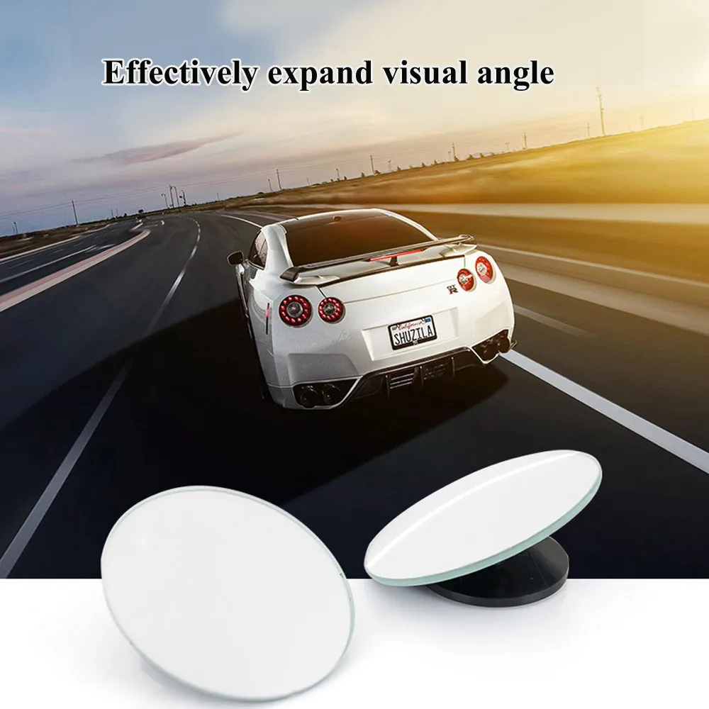 Adjustable Car Mirror 360 Wide Angle Dead Zone Round Convex Mirror Car Vehicle Side Blind Spot Mirror Rimless Rearview Mirror