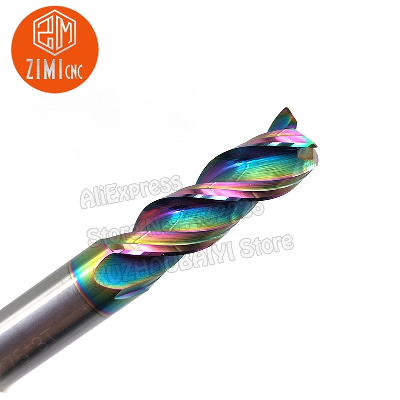 HRC55° Tungsten Steel Milling Cutter Carbide CNC Milling Tool 3 Blade Flat End Milling Cutter For Aluminum Milling Attachment