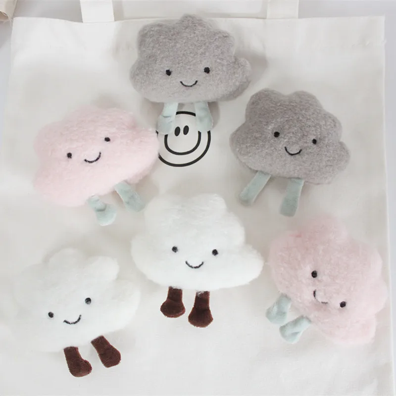 5Pcs/Lot Plush Cartoon Big Clouds Doll Patches Appliques For Baby Sewing Accessories DIY Hair Clip Decoration