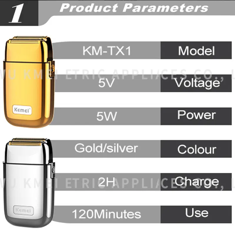Kemei Tx1 Full Metal Electric Shaver For Men Hair Beard Electric Razor Bald Head Shaving Machine Finishing Fades Rechargeable image 3
