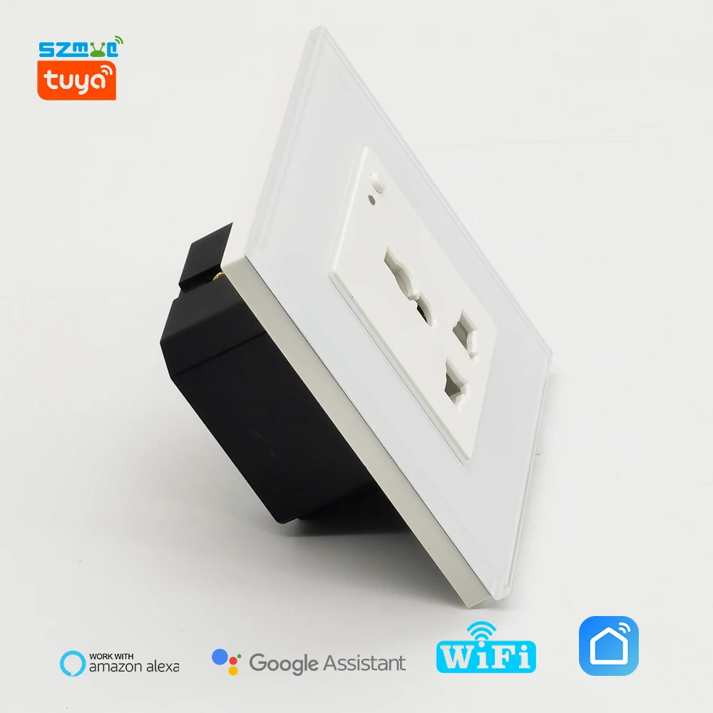 SZMYQ Tuya Smart Socket Smartlife Wifi Connected Electrical Timer Wall Outlet Work With Alexa  Google Assistant Power Sockets