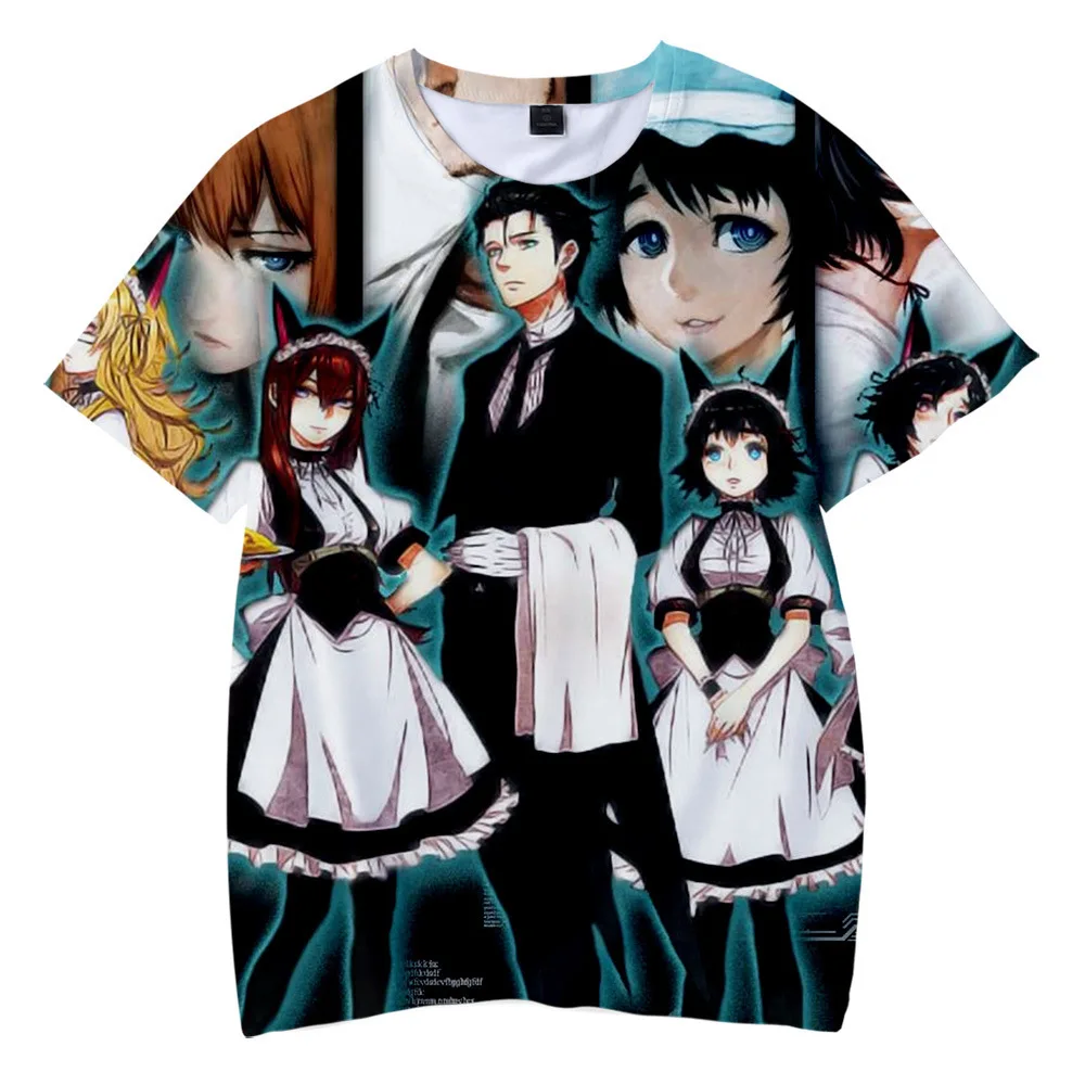 T-shirt da uomo Anime Steins Gate stampa 3D maglietta divertente uomo estate Casual T-shirt da uomo T-shirt Hip-hop Hipster Homme Streetwear