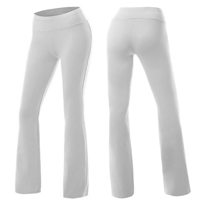 Fashion Women Small Bell-bottomed Pants Polyester Pants High Waist Ladies Wide-leg Trouser Stretch Pants Sexy Trousers