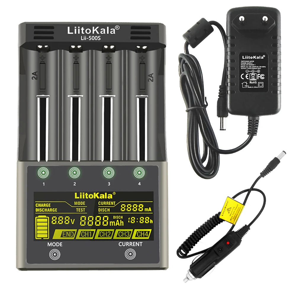 Liitokala Li-600 Li-500 Li-500S Li-M4 Li-M4S LCD z.SHTV 1,2V 18650 26650 16340 14500 18500 20700B Batterijlader