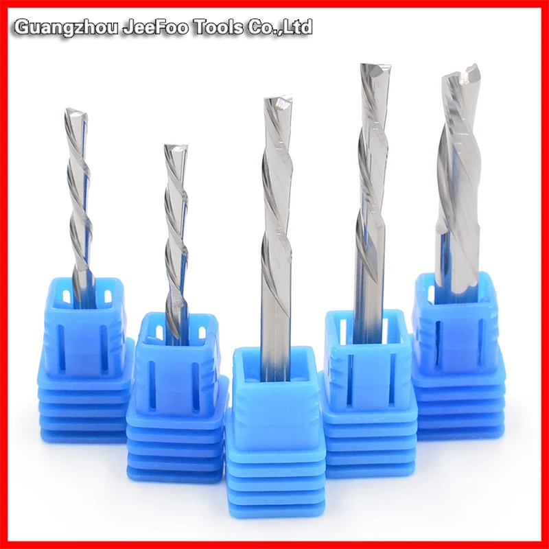 3.175mm 4mm 6mm Down Cut,left-helical Two Flutes End Mill Set,cnc Router Bits For Acrylic,mdf,pvc,aluminum