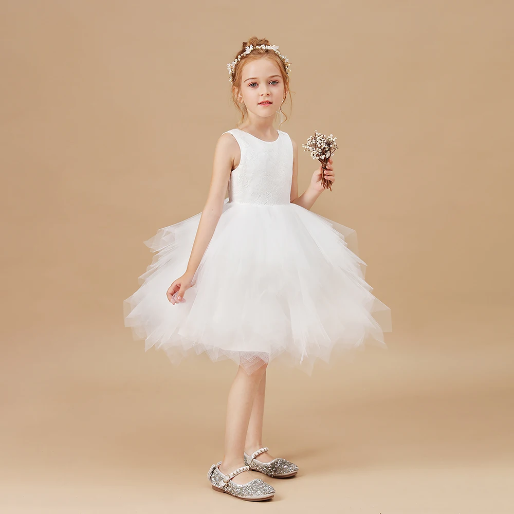 Flower Girl Dress For Children Tutu Ball Evening Birthday Party Ballet Banquet Pageant Prom Ceremony Junior Bridesmaid Dress