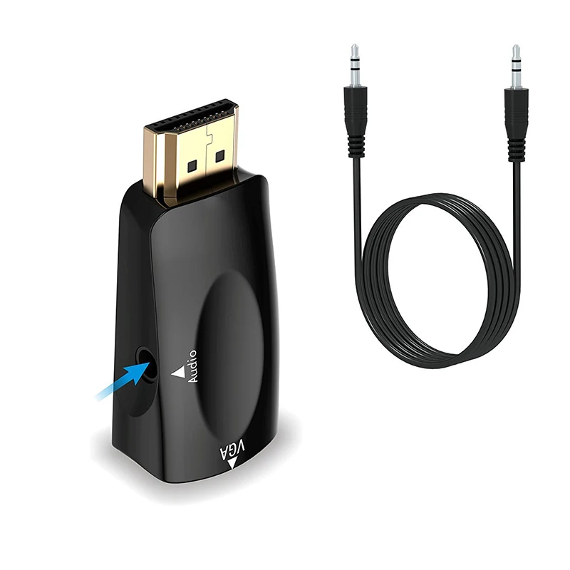 Felkin adattatore HDMI compatibile con VGA con cavo Audio convertitore Video HDMI maschio a VGA femmina 1080P per proiettore portatile HDTV