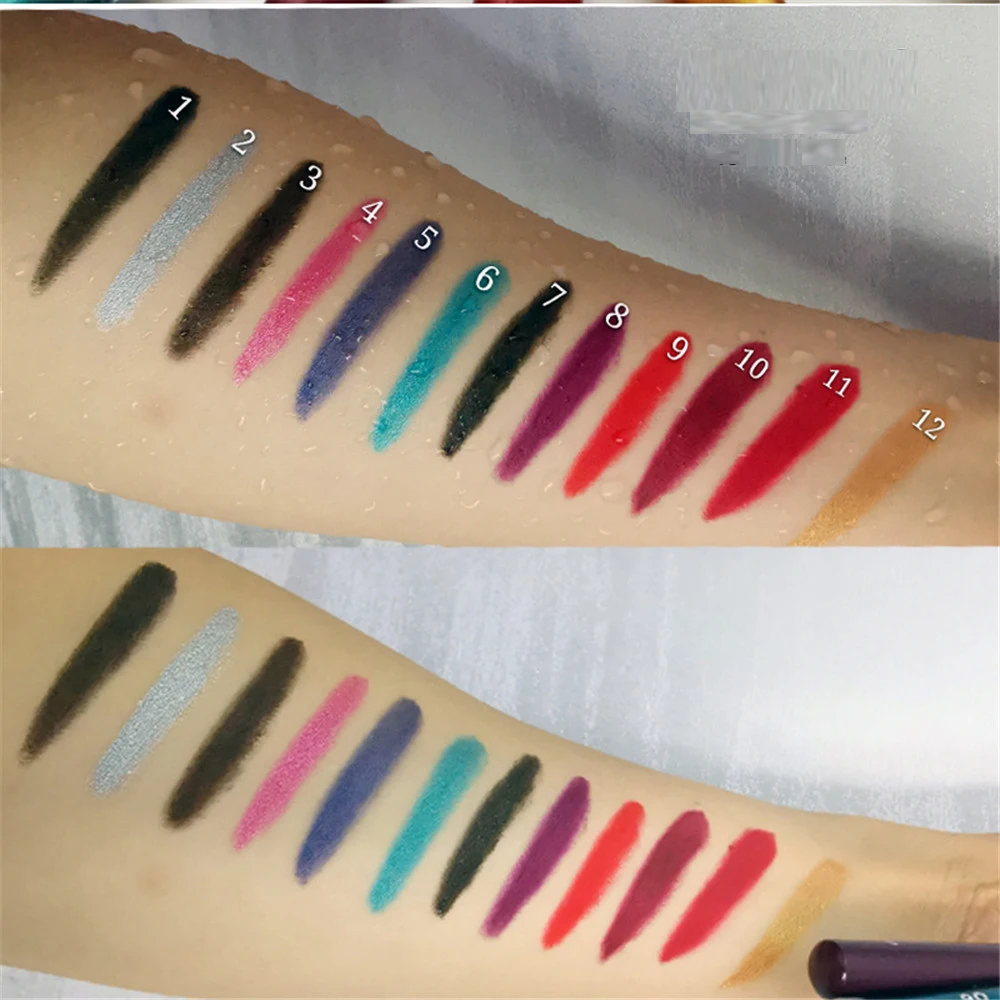 1Pc Lidschatten Liner Stift Highlighter Wasserdicht Glitter Matte Eyeliner Bleistift 12 Farben Langlebig Eye Schönheit Kosmetische Make-Up
