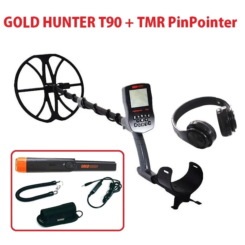 Gold Hunter T90 Gold Metal Detector PinPointer Waterproof Underground Metal Detector Gold Detector with 11 inch search coil