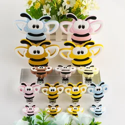 New Cartoon Animal Bee Silicone Beads Teether Clips Pendants DIY Jewelry Accessories