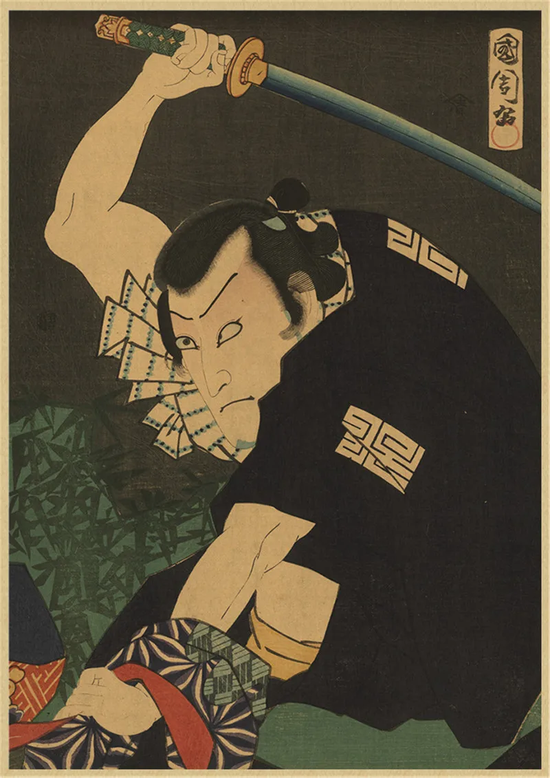 Japanese Ukiyo-e Beauty Figure Restaurant Classical Mural Ladies Wall Picture Kraft Paper Poster Home Living Room Decor