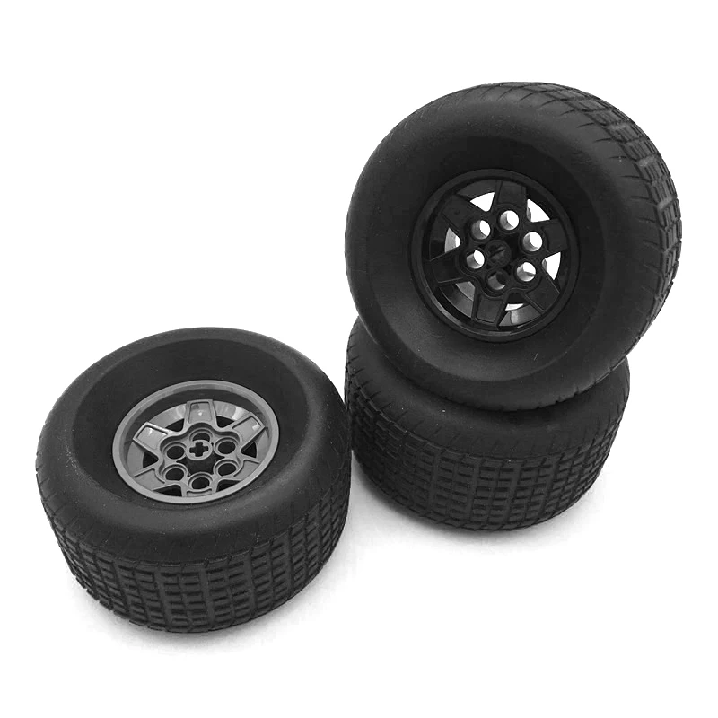 High-Tech Wheels 18450 Tyre 81.6x44 R & 56908 Wheel Hub 43.2x26 Racing Batpod MOC Building Blocks Brick DIY Toys Parts