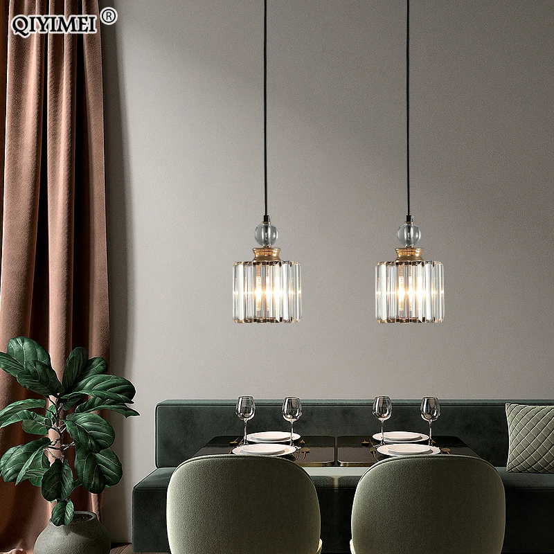 

New LED Pendant Lights Living Room Dining Hall Aisle Lighting Fixture Crystal Lamp Can Freely Adjust The Height Of The Main Body