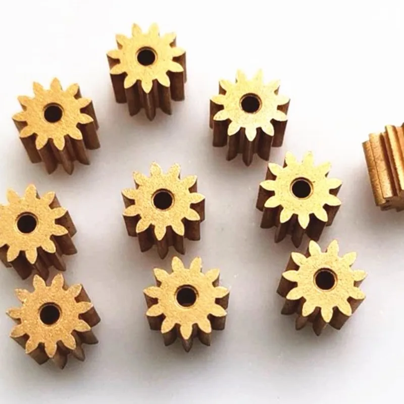 10pcs/lot 0.7 Modulus Copper Gear 11 Teeth Bore 2.3mm for Small Module Pinions Tight Fitting image 3