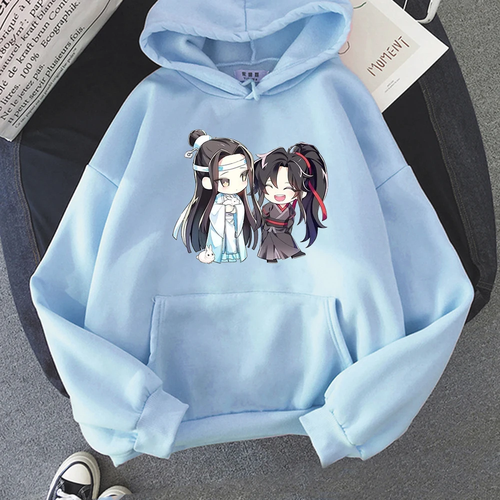 Pink Anime Mo dao zu shi Hoodie Winter Clothe Women Oversize Crewneck Sweatshirt Kawaii Clothing Aesthetic The Untamed Sudaderas