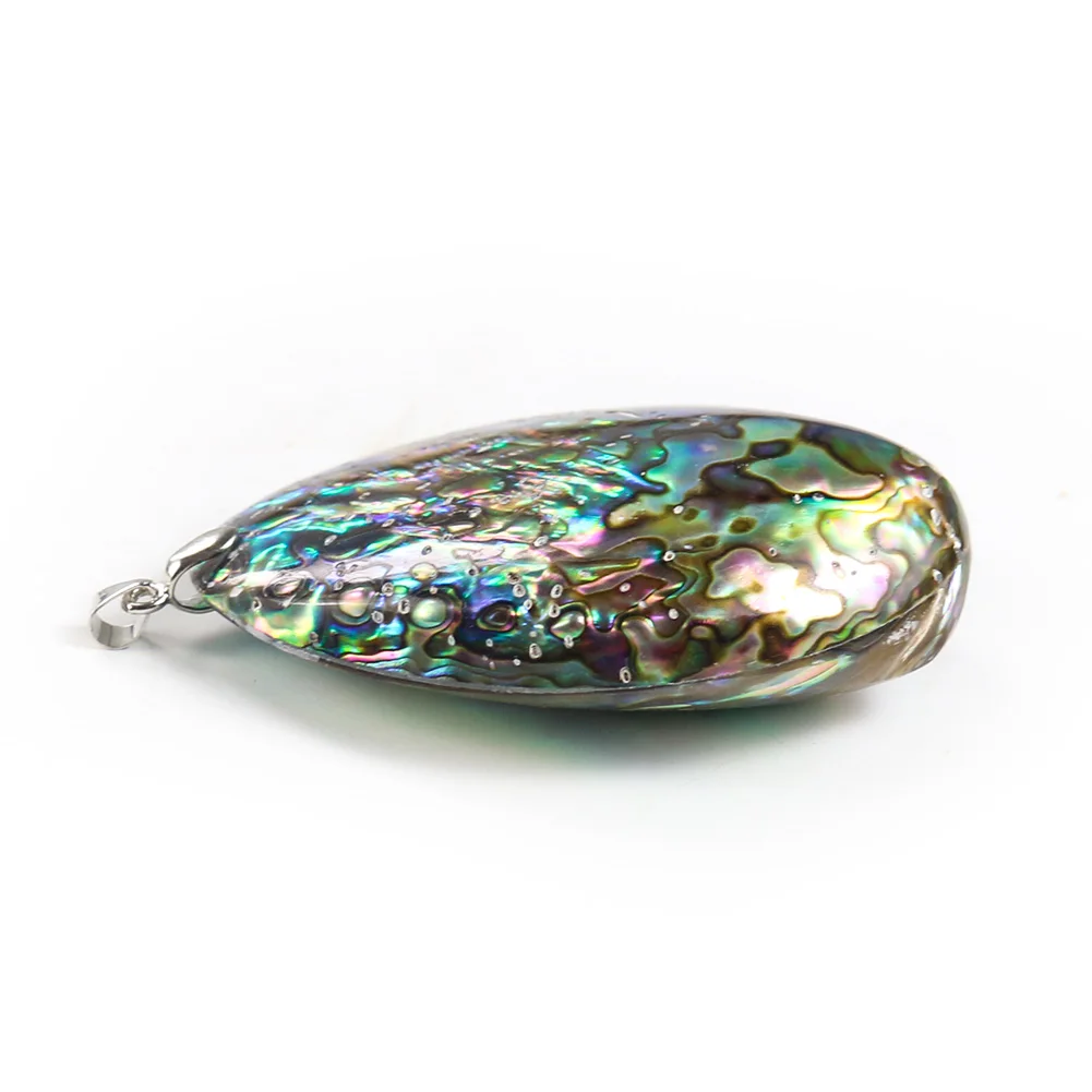 Natural Double Sided Abalone Shell Pendants Necklace Earring Colorful Mother of Pearl Shell DIY Shells for Jewelry Making