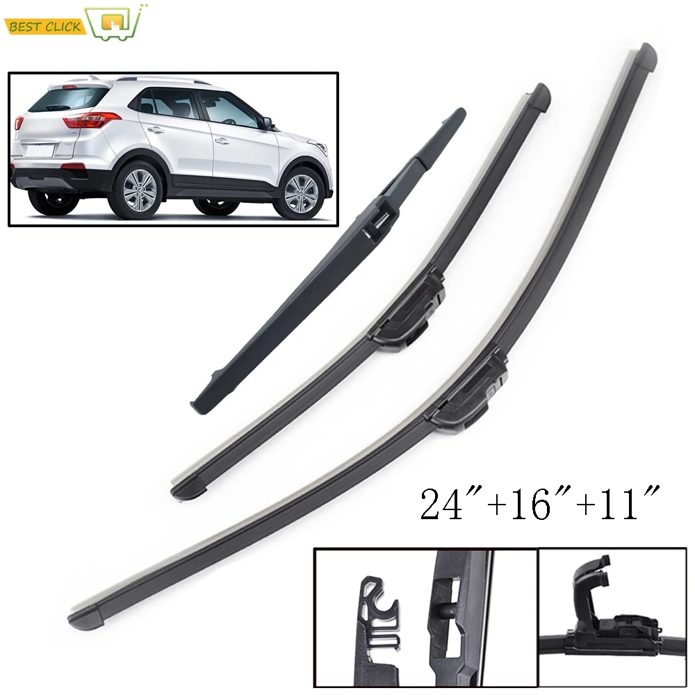 Misima Windshield Windscreen Wiper Blades For Hyundai Creta ix25 Cantus Front Rear Window Wiper 2014 2015 2016 2017 2018 2019