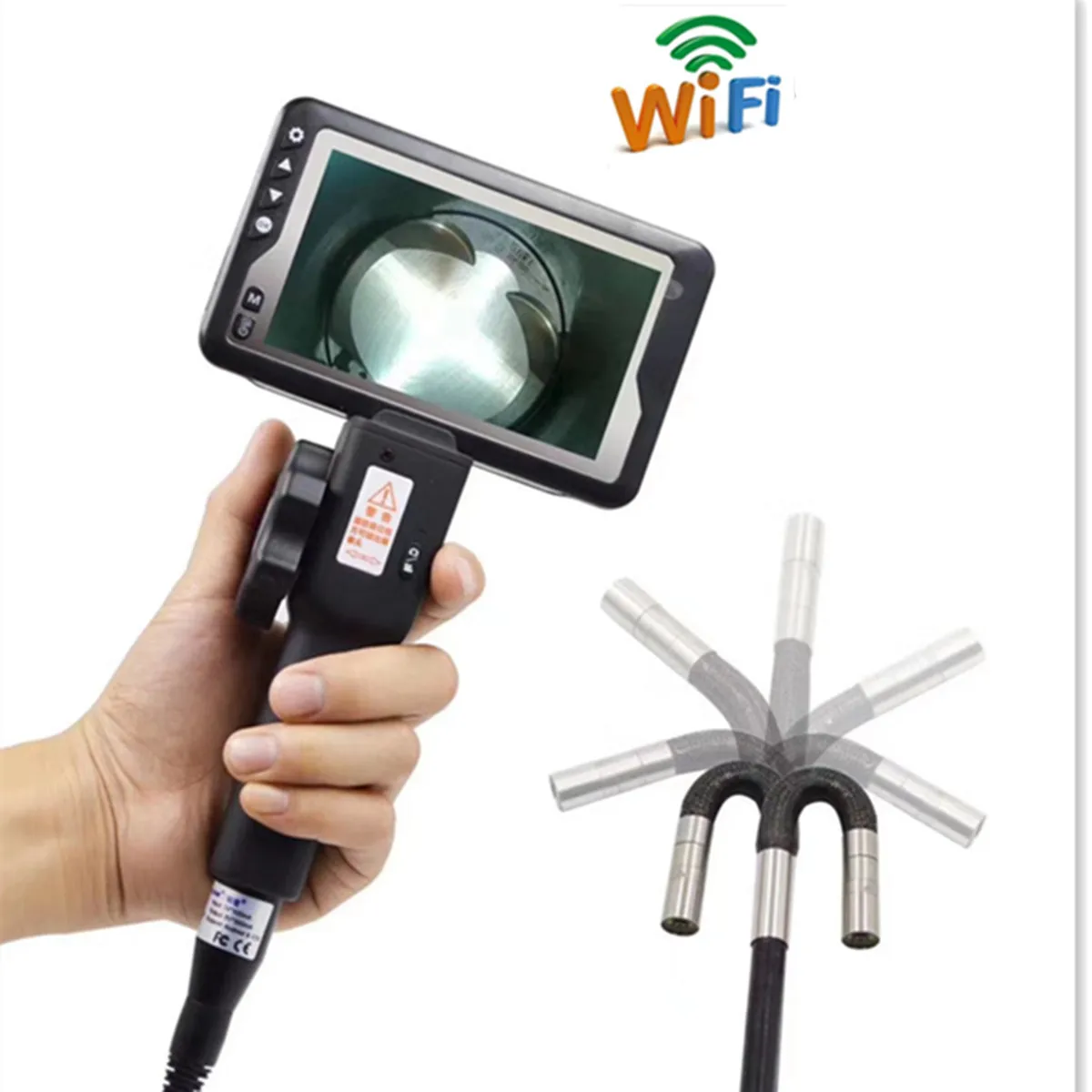 

4.5inch 5.5mm 180Degree Two Side Steering Articulate WIFI Endoscope 1080P Inspection Borescope Camera Handheld Microscope