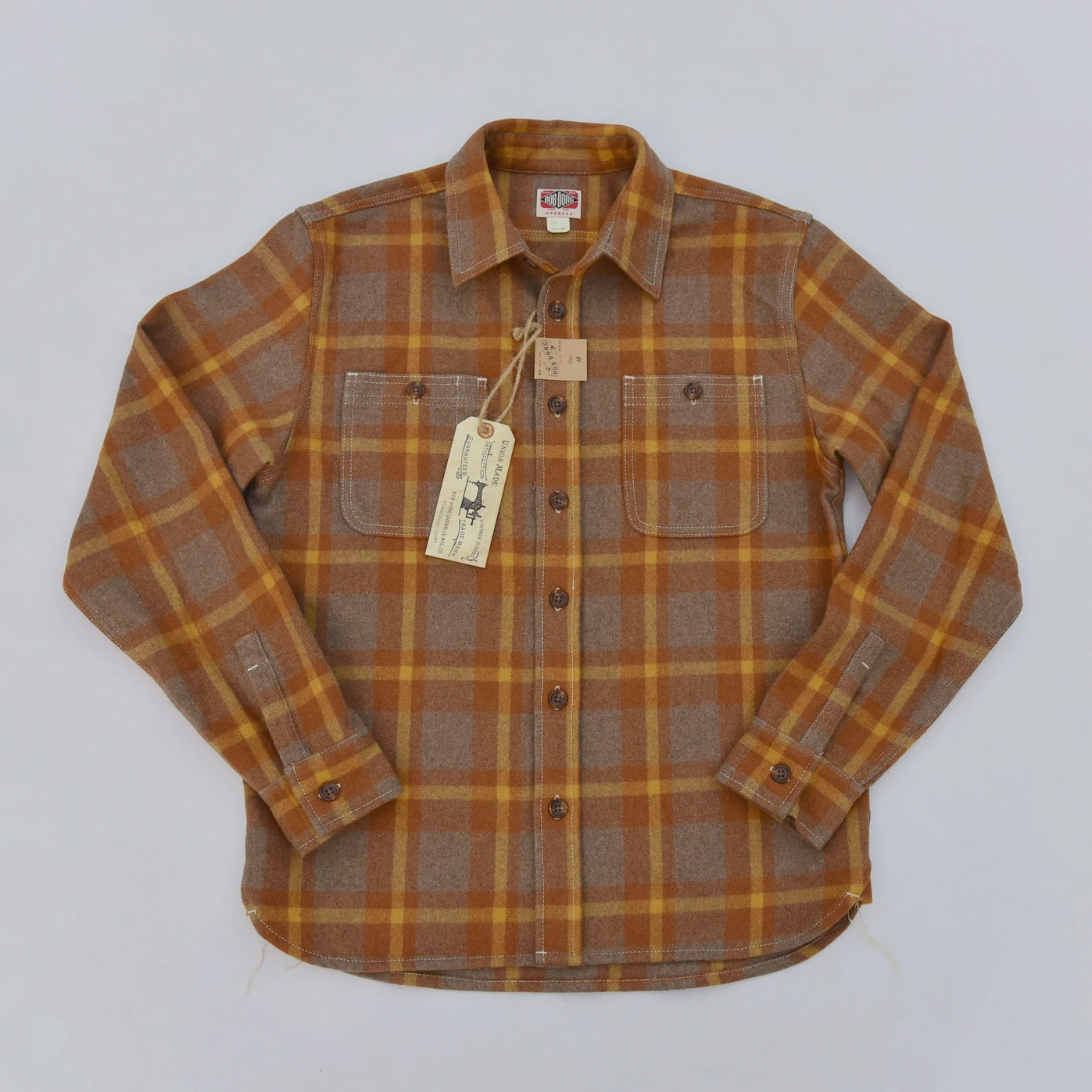 BOB DONG Wool Plaid Shirts Winter Casual Warm Button Front Long Sleeve Shirts