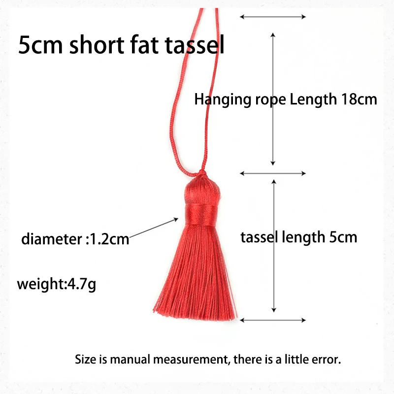 5pcs/lot 5cm Tassels Hanging Rope Fat Silk Tassels Trim for Crafts DIY Jewelry Findings Home Decor Sewing Curtains Accessories