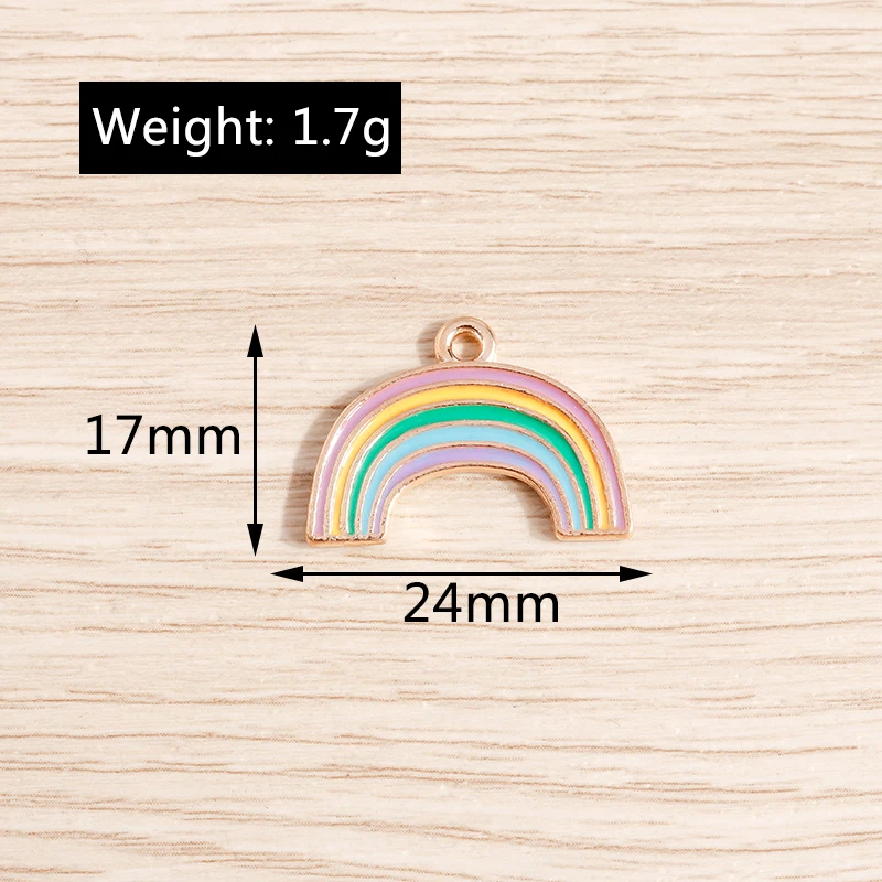 10 Stück niedliche, bunte Regenbogen-Anhänger aus Harz zum Basteln von Ohrringen, Halsketten, DIY-Schlüsselanhängern und Schmuckzubehör – Detail 14