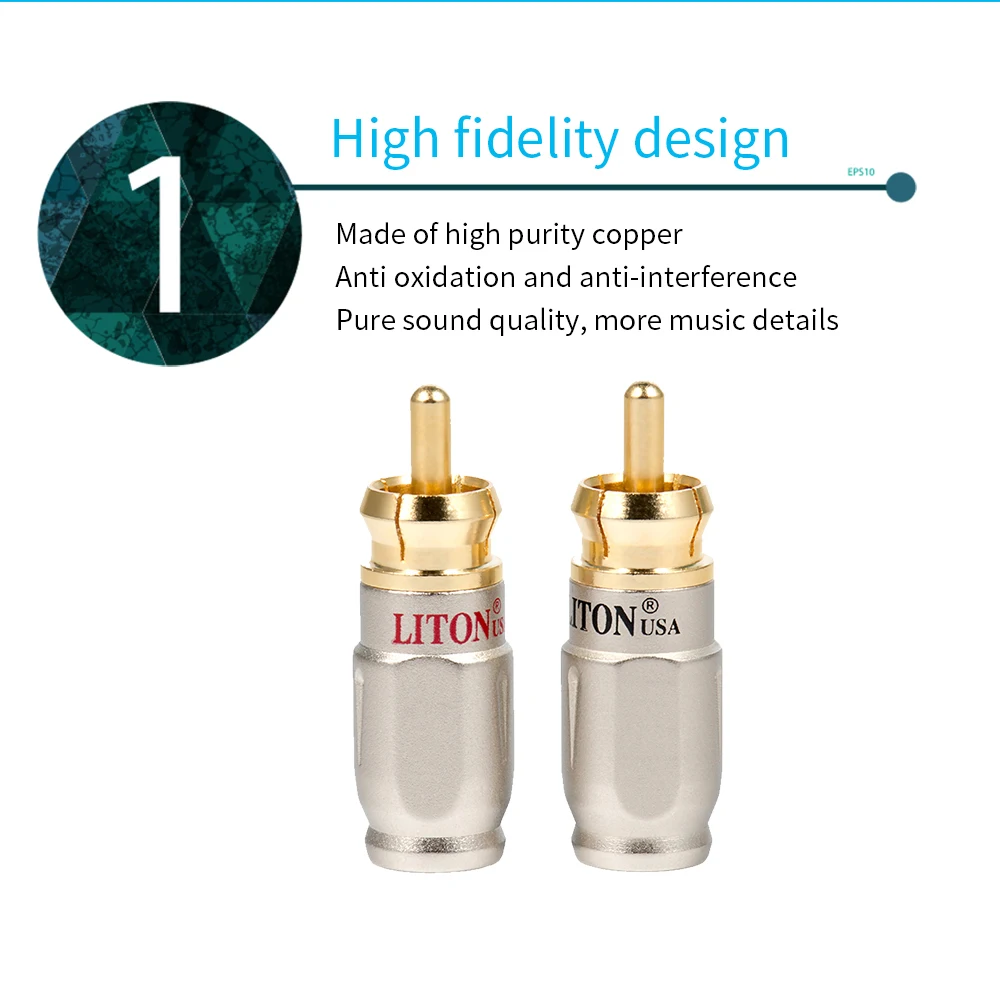 YYAUDIO 20 stücke Löten RCA Stecker Buchse Stecker Lautsprecher Audio Adapter Stecker Vergoldet Stecker Jack Für DIY