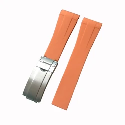 Men's Rubber Waterproof Strap 21MM Orange RB Watch Band Fitting For Rolex Explorer 2 Watchband Silicone Wristband