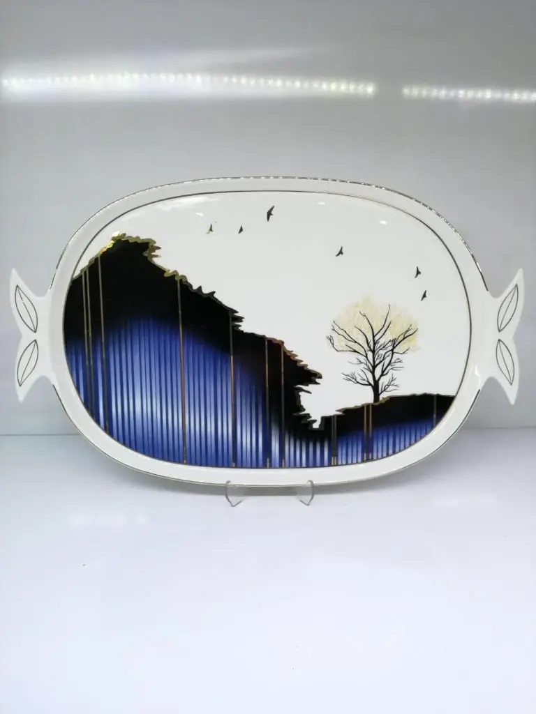 

DOLBOVI Zücev Blue Dream Tree Pattern 39x24cm Porcelain tray BLUEDREAM-200 tray поднос plateau de service