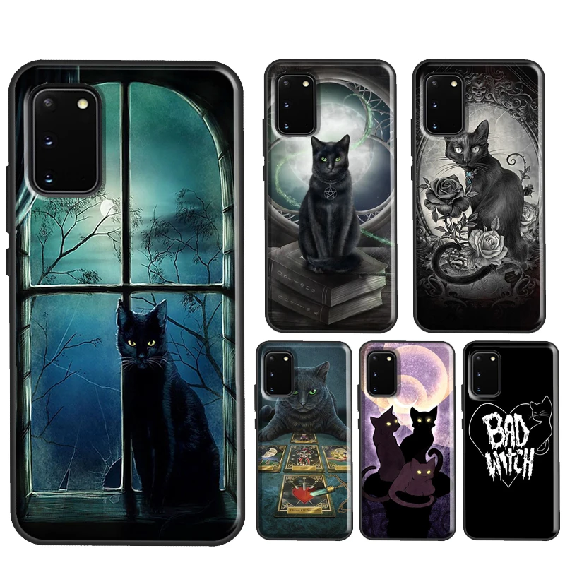 Witch Witchy Black Cat For Samsung Galaxy S22 Ultra S21 S20 FE Note 20 Ultra Note 10 S8 S9 S10 Plus Phone Case