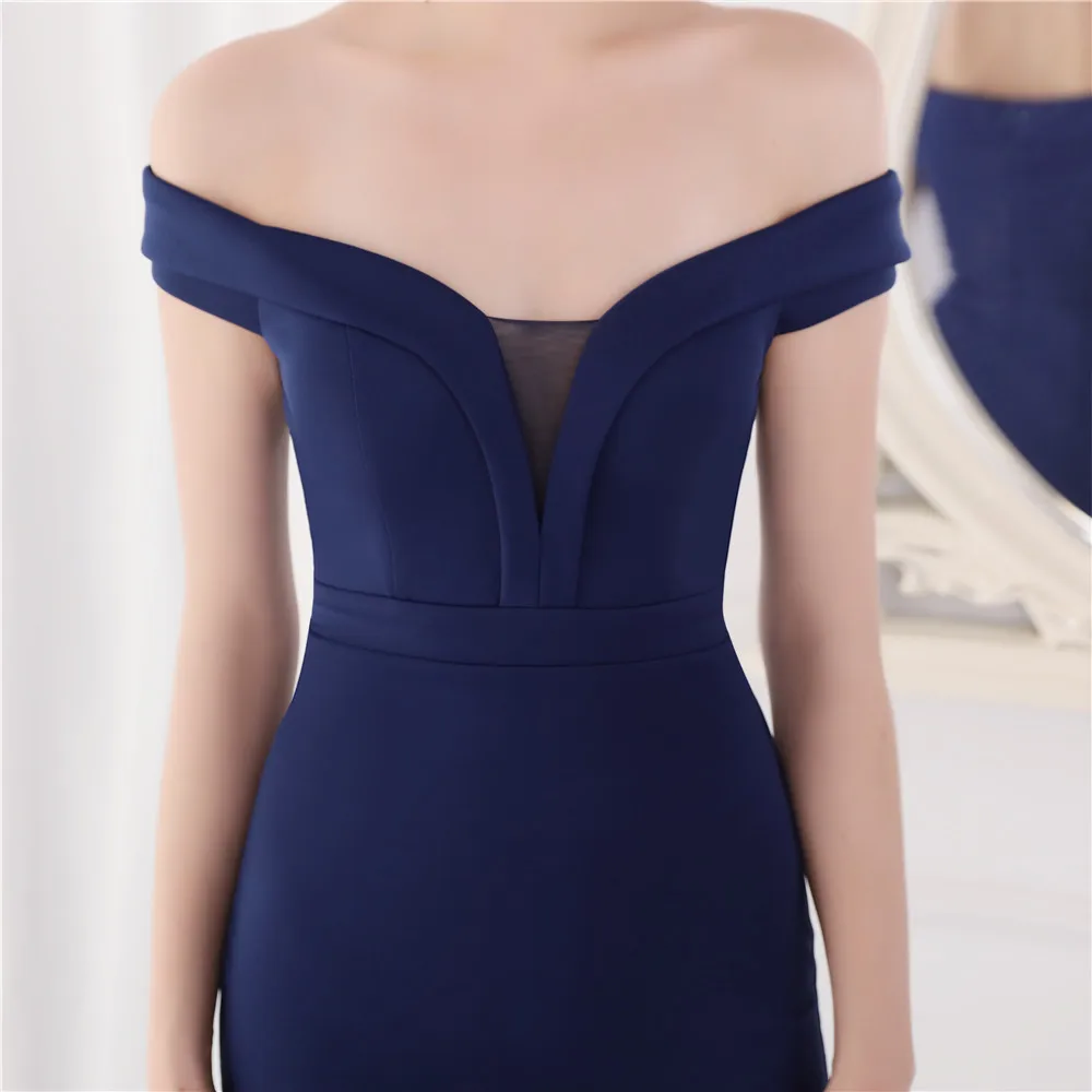 DEERVEADO Mermaid Evening Dresses 2021 New Elegant Maxi Dresses For Women Off the Shoulder Party Dresses Evening Gown K18853