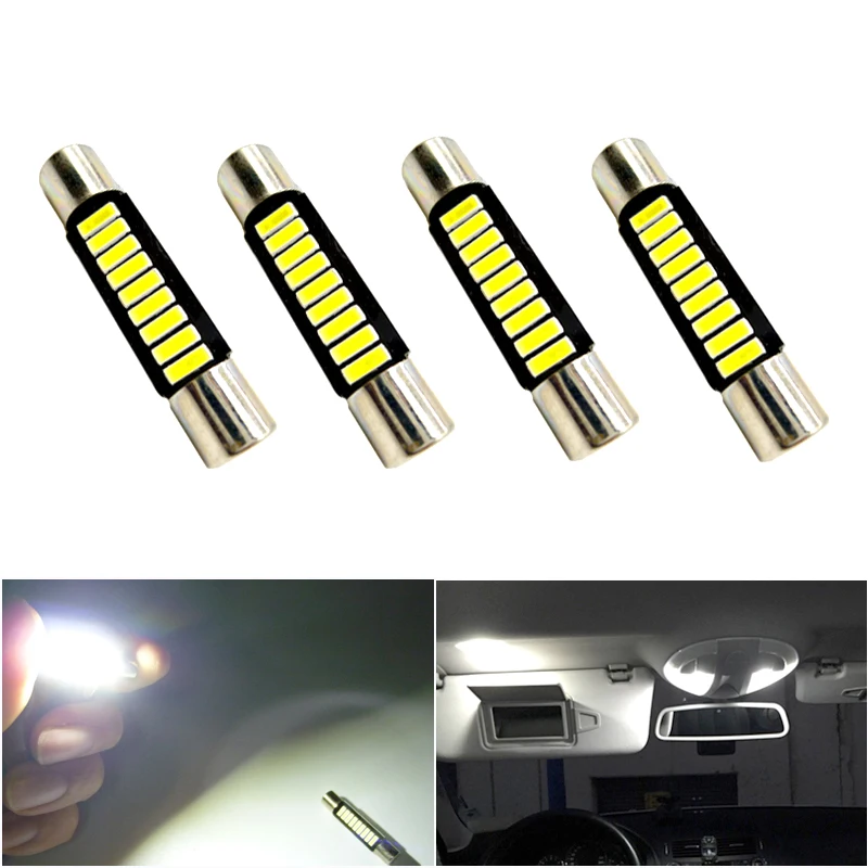 4x 29mm T6 31mm Lamp Bulb Festoon 6614 6641 Fuse LED Light 6641 TS-14V1C Interior Car Lamp Car Interior Sun Visor Vanity Light