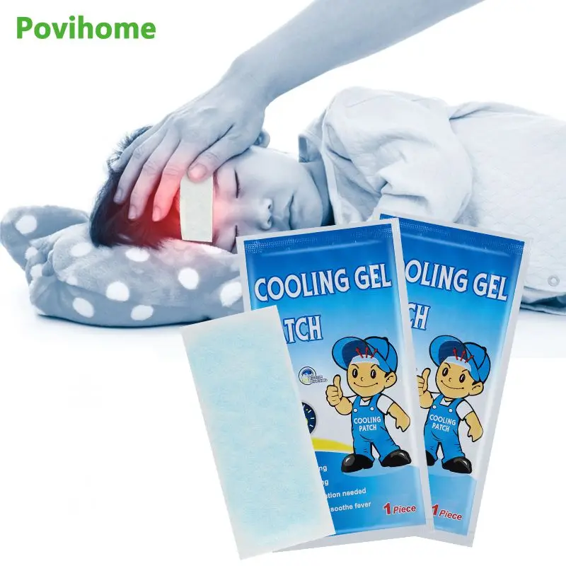 

5bags Cooling Patches Cold Paste Fever Reduction Heat Stickers Migraine Headache Pain Patch Pads Lower Temperature BaBy C2376