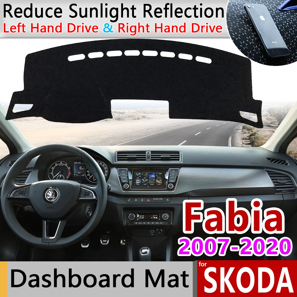 for Skoda Fabia 2 3 5J NJ 2007~2020 Anti-Slip Mat Dashboard Cover Pad Sunshade Dashmat Dash Protect Carpet Car Accessories Rug