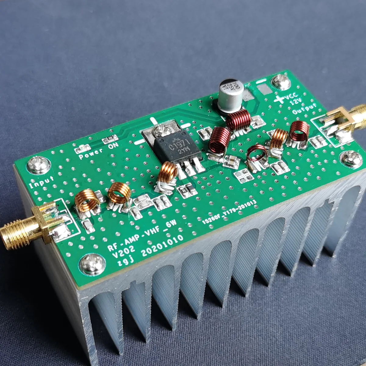 RF Power Amplifier 6W FM 88-108MHz 140-170MHz DC 12v For VHF Ham Radio AMP With Heat Sink