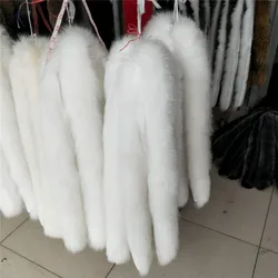 High quality factory price Real Blue Fox Fur Trim For Hood And Collar