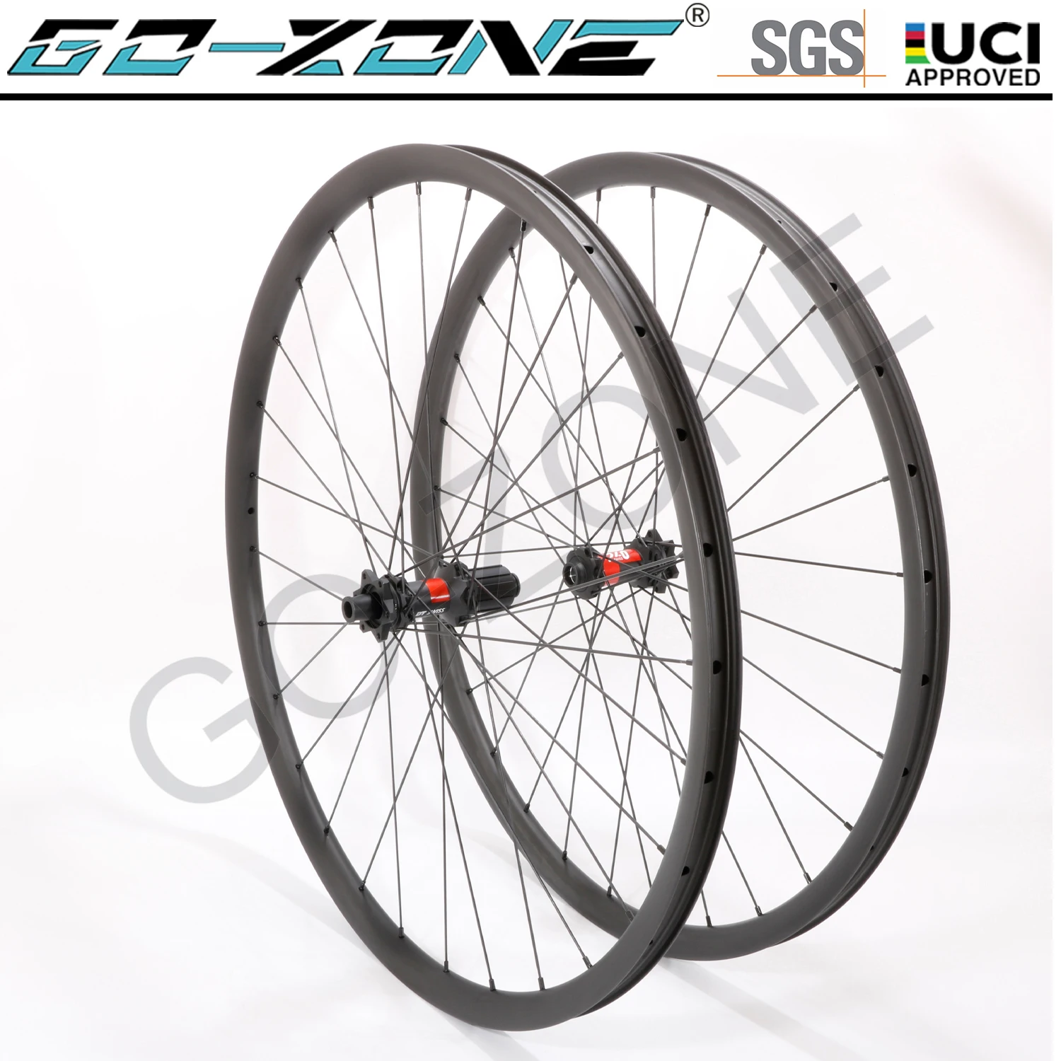 Ultra Light 27.5er MTB Wheels Carbon Tubeless Ratchet System DT 240 Thru Axle / Quick Release 27.5er Carbon MTB Wheels