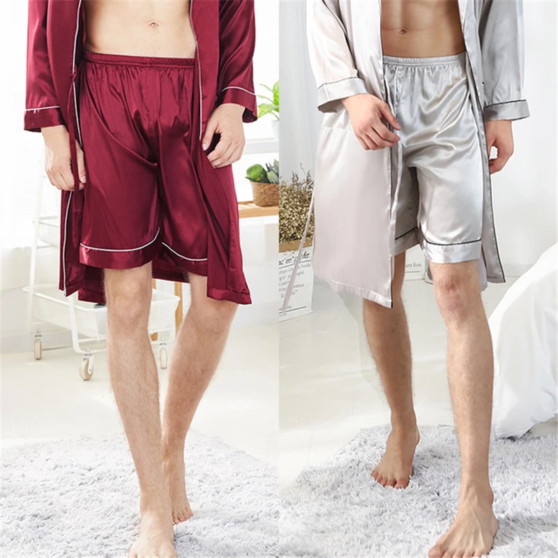 Men's shorts spring and summer single shorts pajamas home clothes solid color simple шорты мужские Nightgown