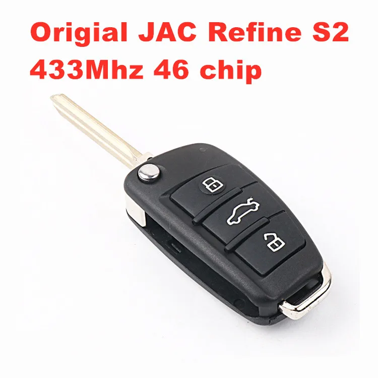 Car Flip Remote Key 433Mhz with ID46 Chip for JAC J3 J4 J5 J6 S2 S3 S5 M3 M4 M5 Refine T6 T8 N25 N35 N-Series FOB Remote Key