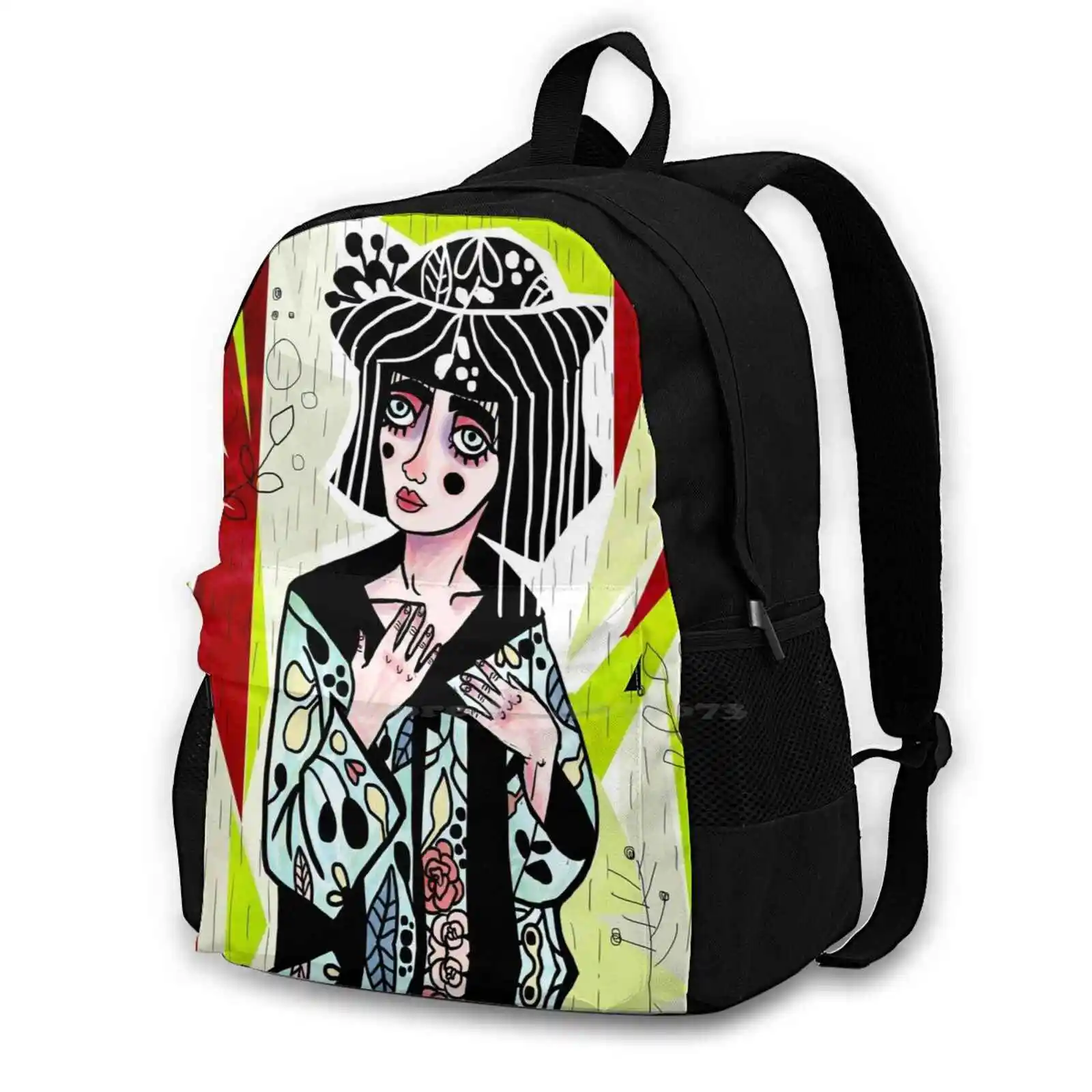 

School Bags Travel Laptop Backpack Colourful Fashion Artsy Graphic Vector Vector Art