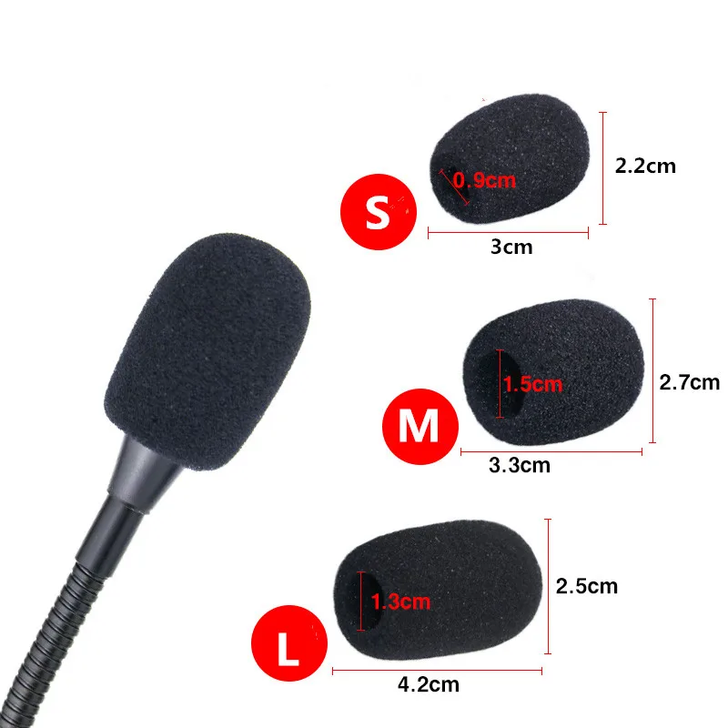 10Pcs microfono parabrezza spugna coperture risvolto cuffia griglia parabrezza schiuma Mic Pad copertura cappuccio protettivo per riunione a collo di cigno
